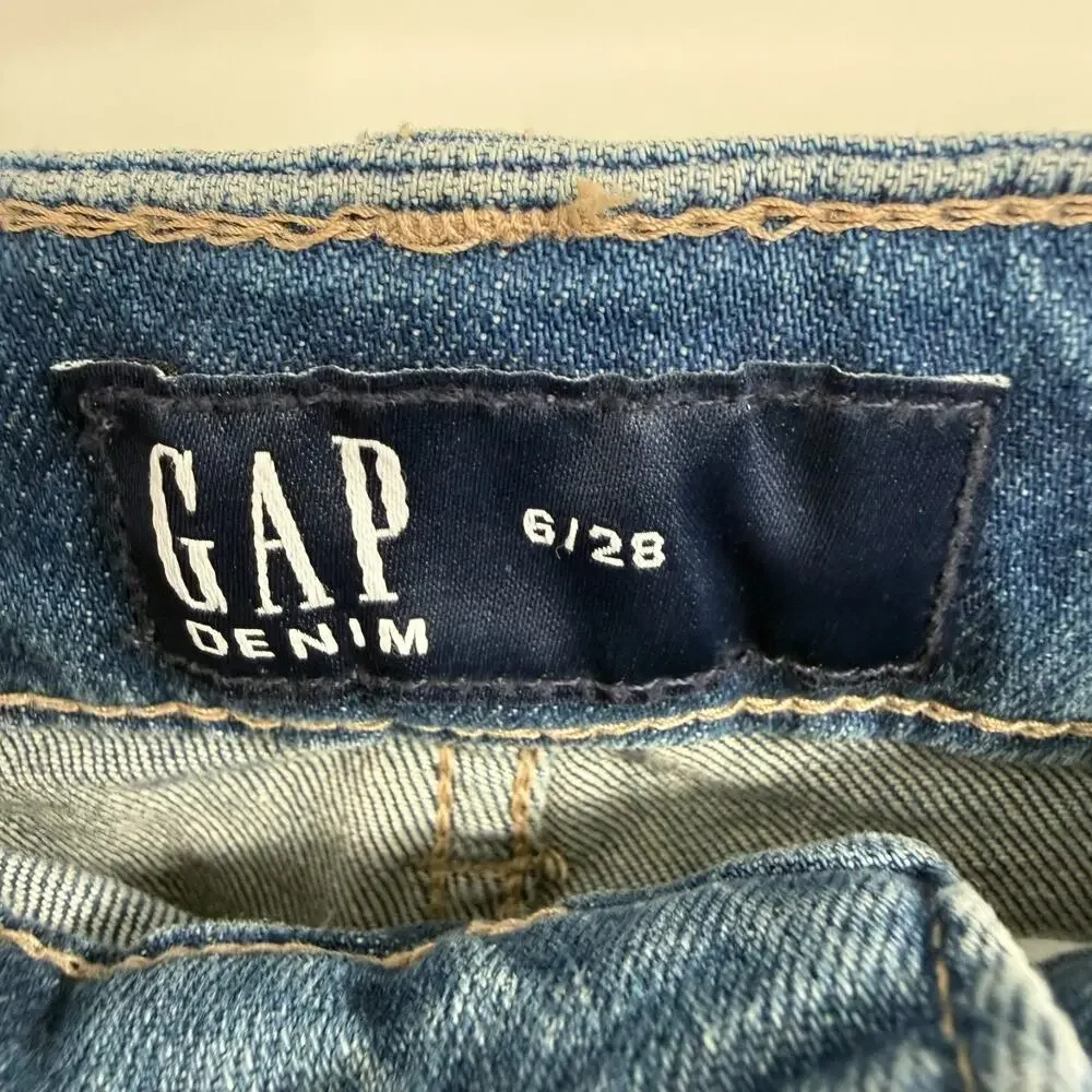 NWT Gap Denim Midi Pencil Skirt Sz 6/28 Medium Indigo Blue Front Slit High Rise
